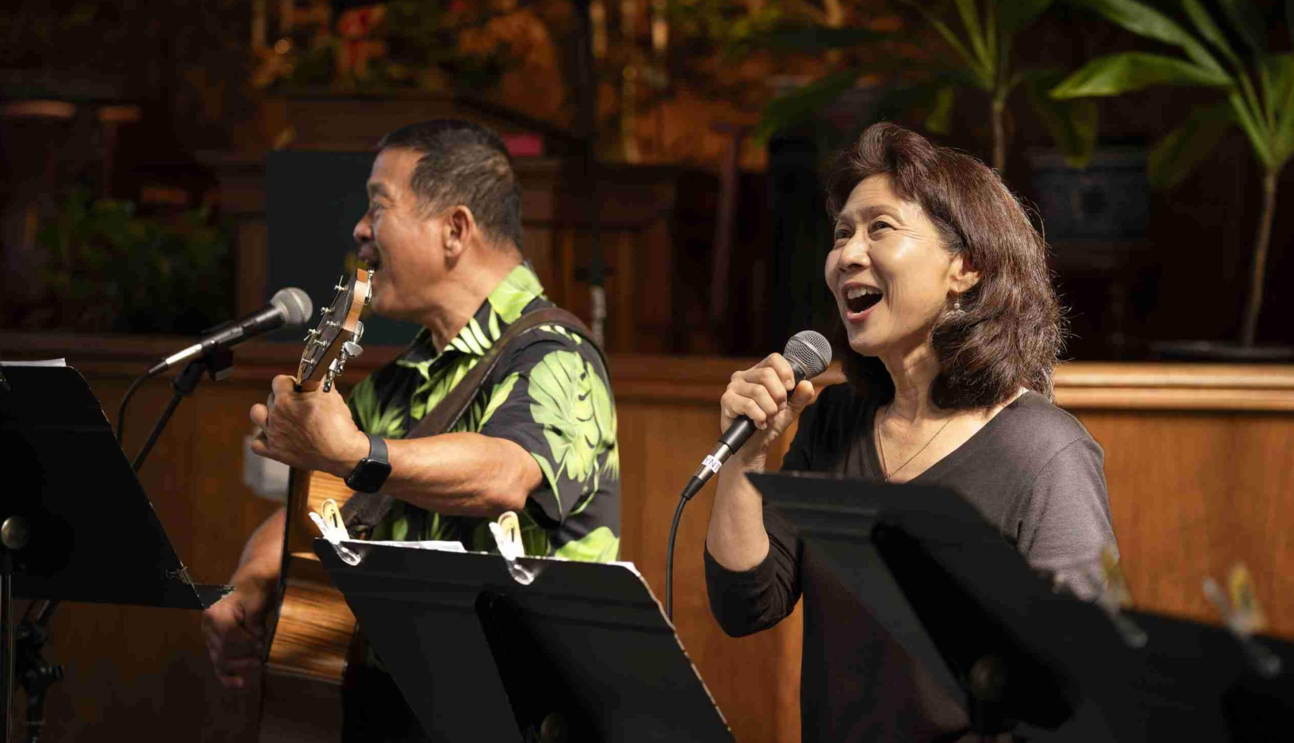 Musicians leading worship
